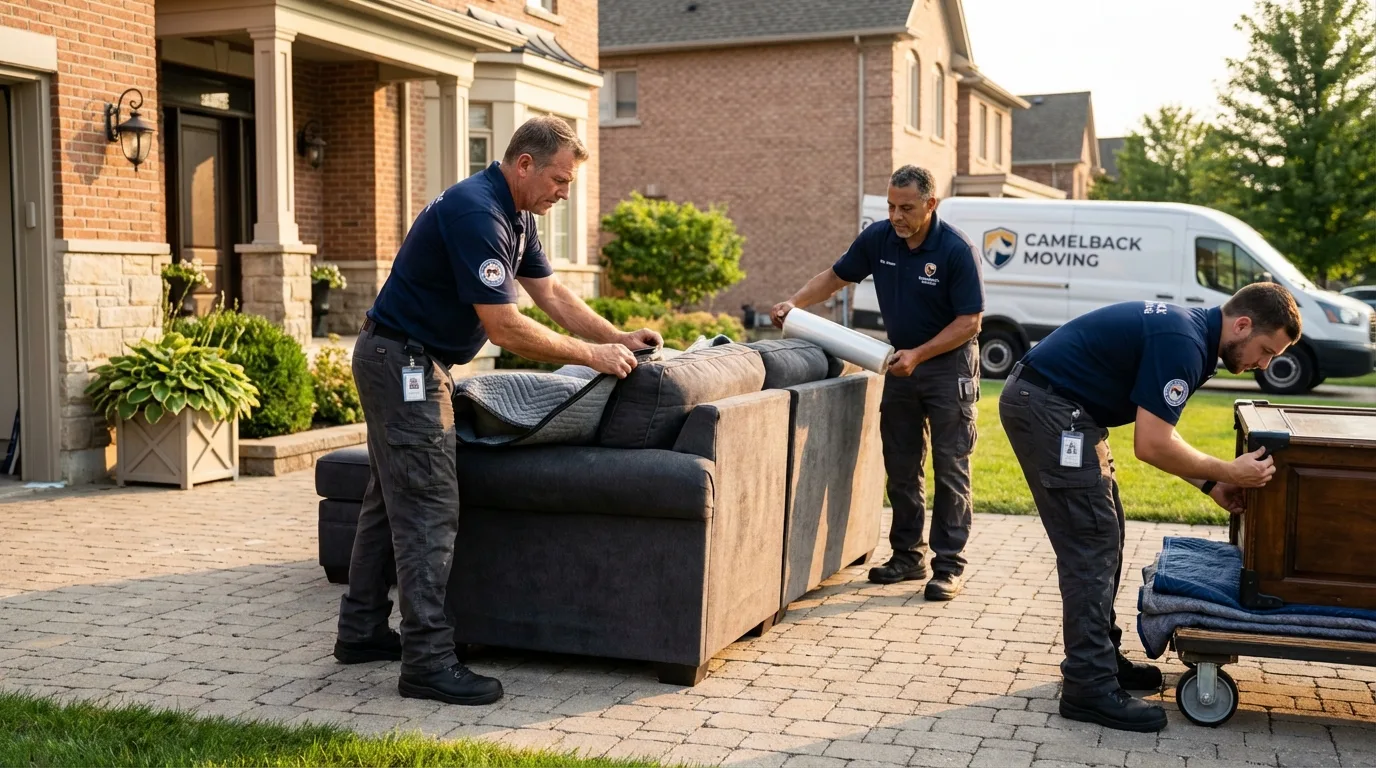 Large estate moving crew wrapping furniture in Gatesville, NC